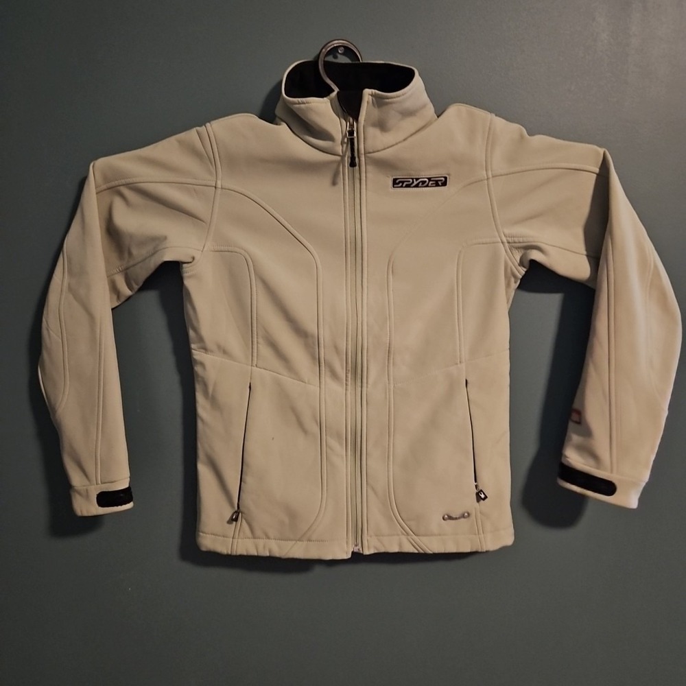 Spyder Zip Up Fleece Lined Softshell Jacket‎ Womens Sz 8 Small Green XTL 10,000